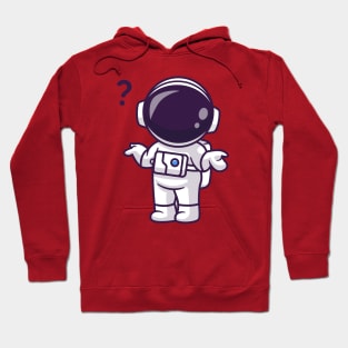 Cute Astronaut Confuse Cartoon Hoodie